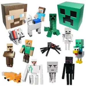 14 miniaturas de personagens articulados minecraft. Nova caixa bloco creeper